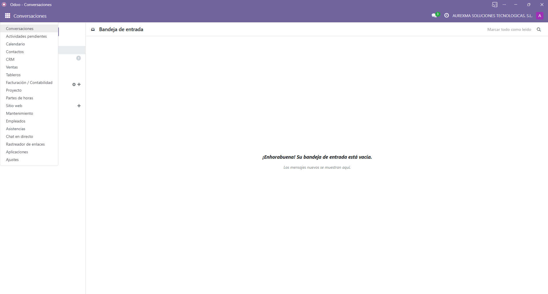 Menú original de Odoo 18 Community - Lista desplegable básica sin iconos