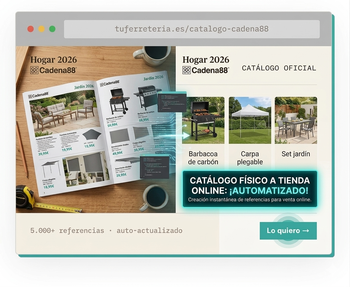 Catálogo Cadena88 integrado en tienda online